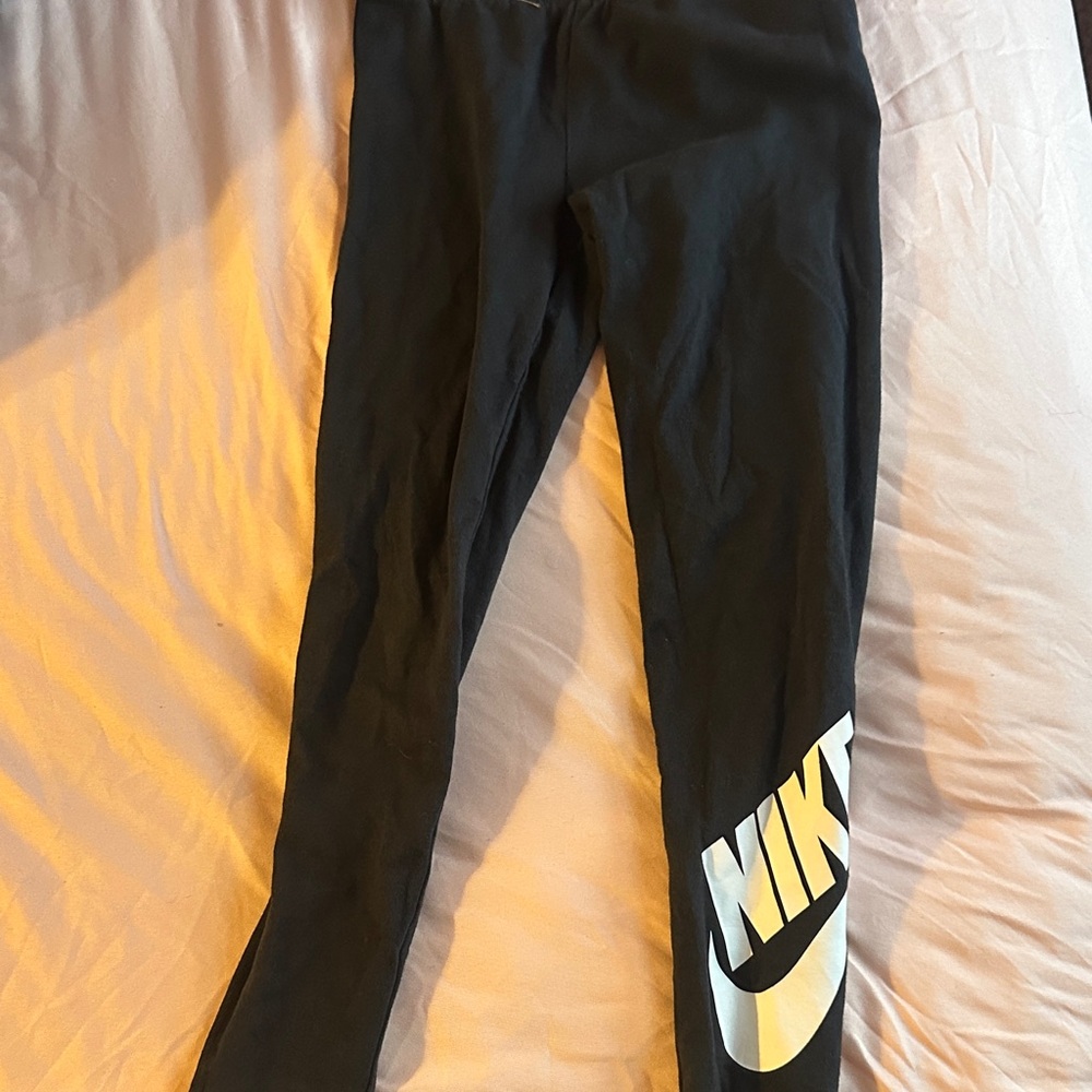 Nike Kids Black and White Logo Leggings